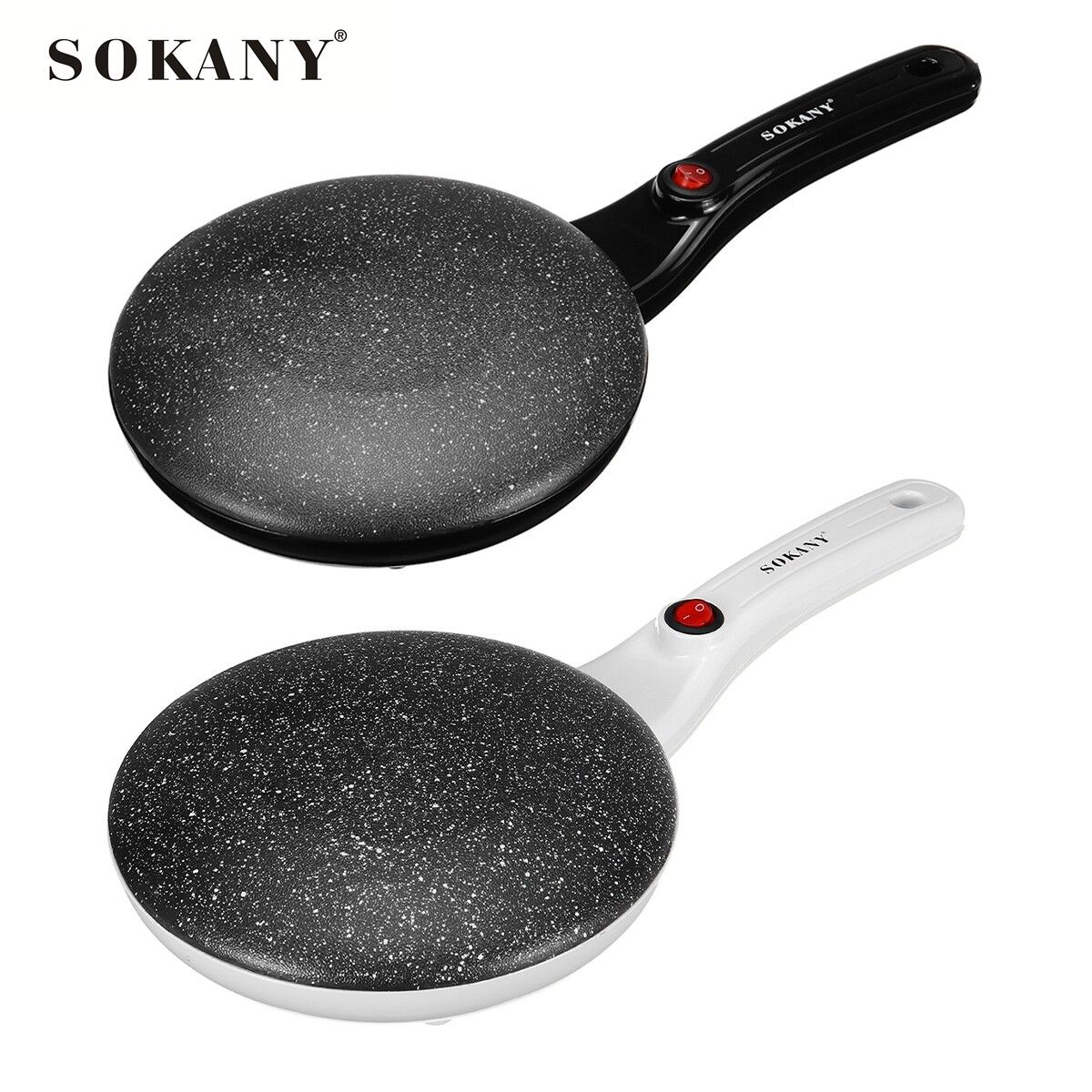 Sokany Electric Pancake Pan Maker Eggs Roll Ice Cone Roller Omelette Baking Crepe Dessert Maker Pan Pizza Non Stick Machine Black