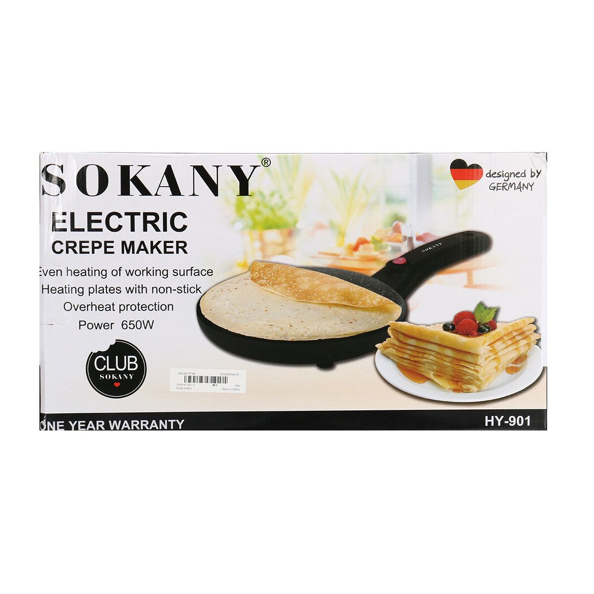 Sokany Electric Pancake Pan Maker Eggs Roll Ice Cone Roller Omelette Baking Crepe Dessert Maker Pan Pizza Non Stick Machine Black