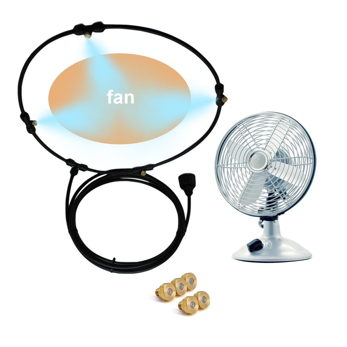 Outdoor Misting Fan Kit For Water Misting Cooling System