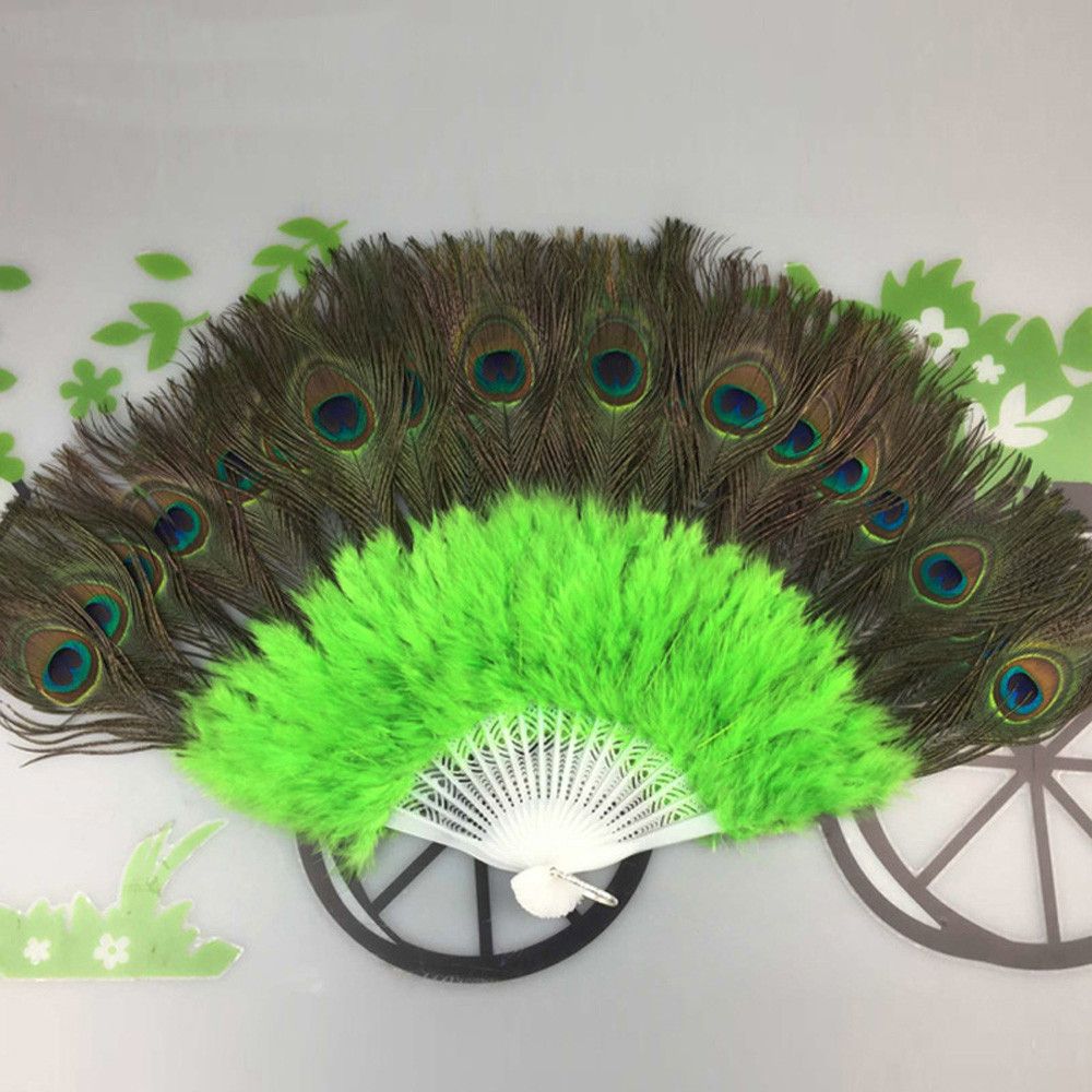 Dance Gifts Large Folding Wedding Showgirl Fan Elegant Fan Decal Decor Party 25#Folding Hand Held Hand Feather