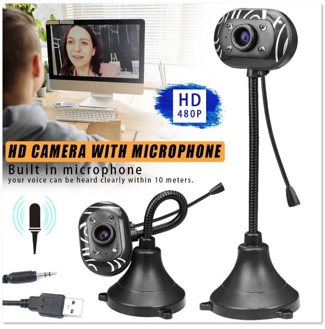 100% Genuine HD Webcam USB Desktop Laptop Camera Mini Plug And Play With Microphone