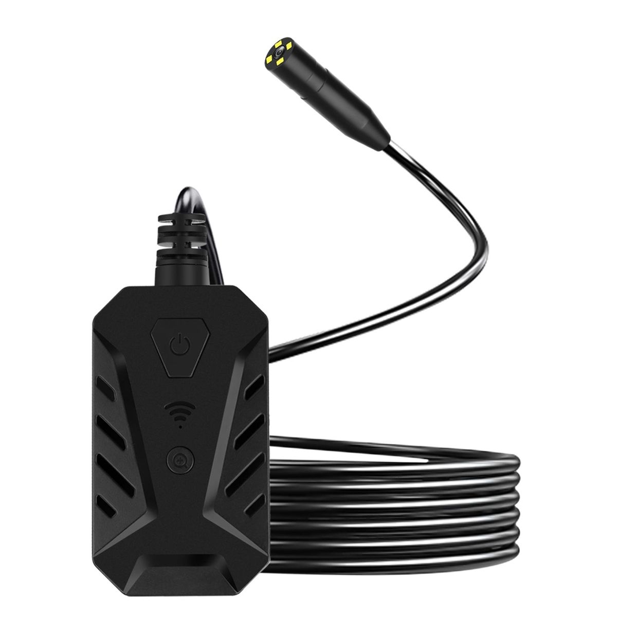 Industrial Endoscopy Borescope Inspection Camera Supported W-IFI Connected/ P-hone App Control/ Auto-focus Built-in 4 Dimmable Adjustable Brightness LEDs 14mm Lens 2560* 1944 Resolution IP68 Water Resistance Built-in 2600 Hig