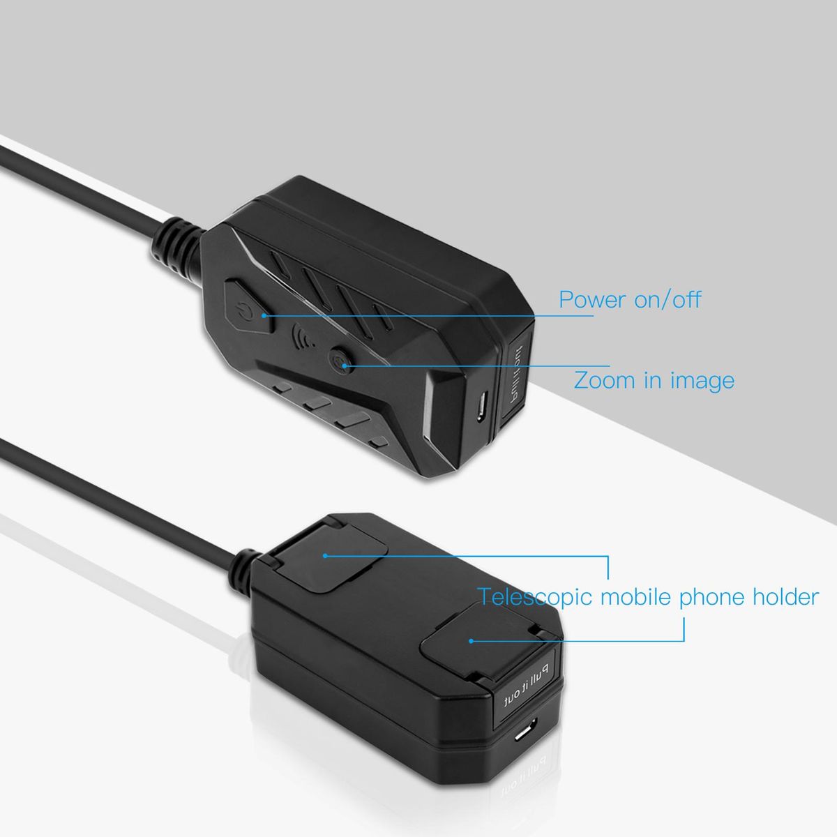 Industrial Endoscopy Borescope Inspection Camera Supported W-IFI Connected/ P-hone App Control/ Auto-focus Built-in 4 Dimmable Adjustable Brightness LEDs 14mm Lens 2560* 1944 Resolution IP68 Water Resistance Built-in 2600 Hig