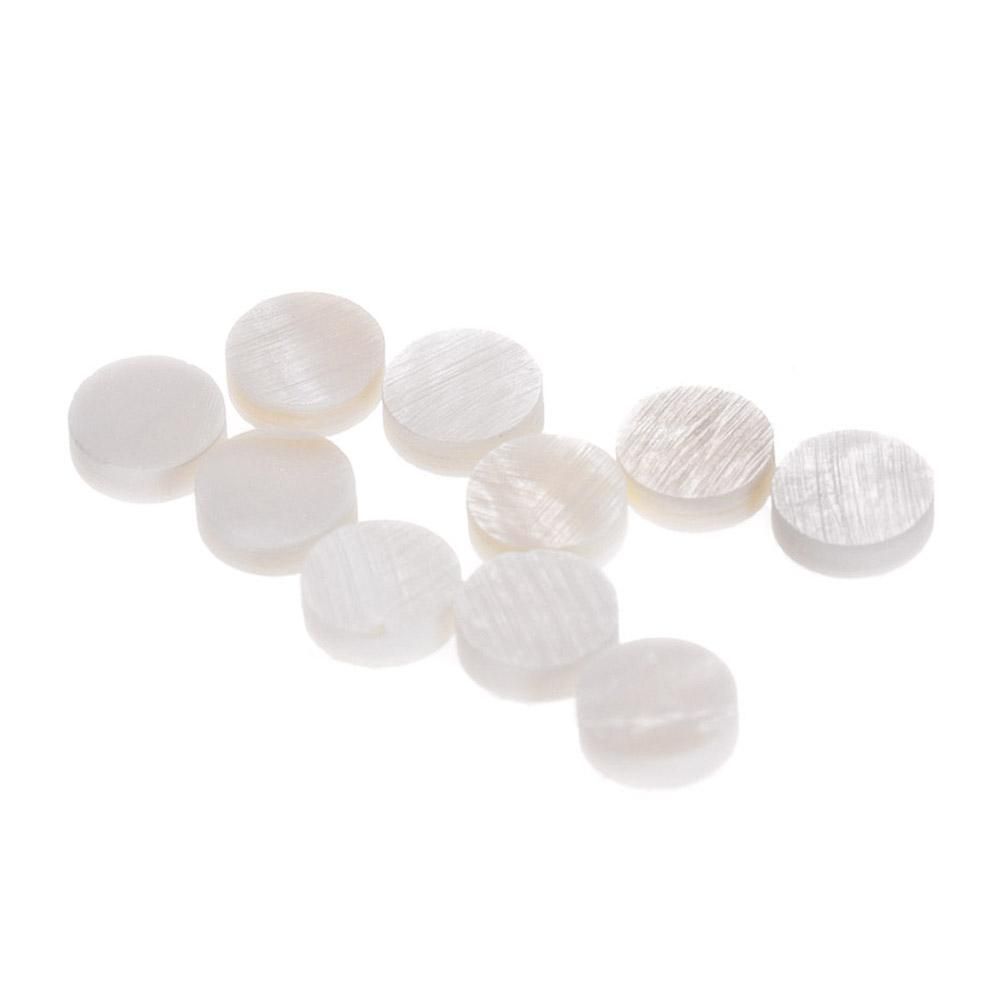 6mm Diameter Fretboard Fingerboard Position Marker Inlay Dots White Mother of Pearl Shell Pack of 10
