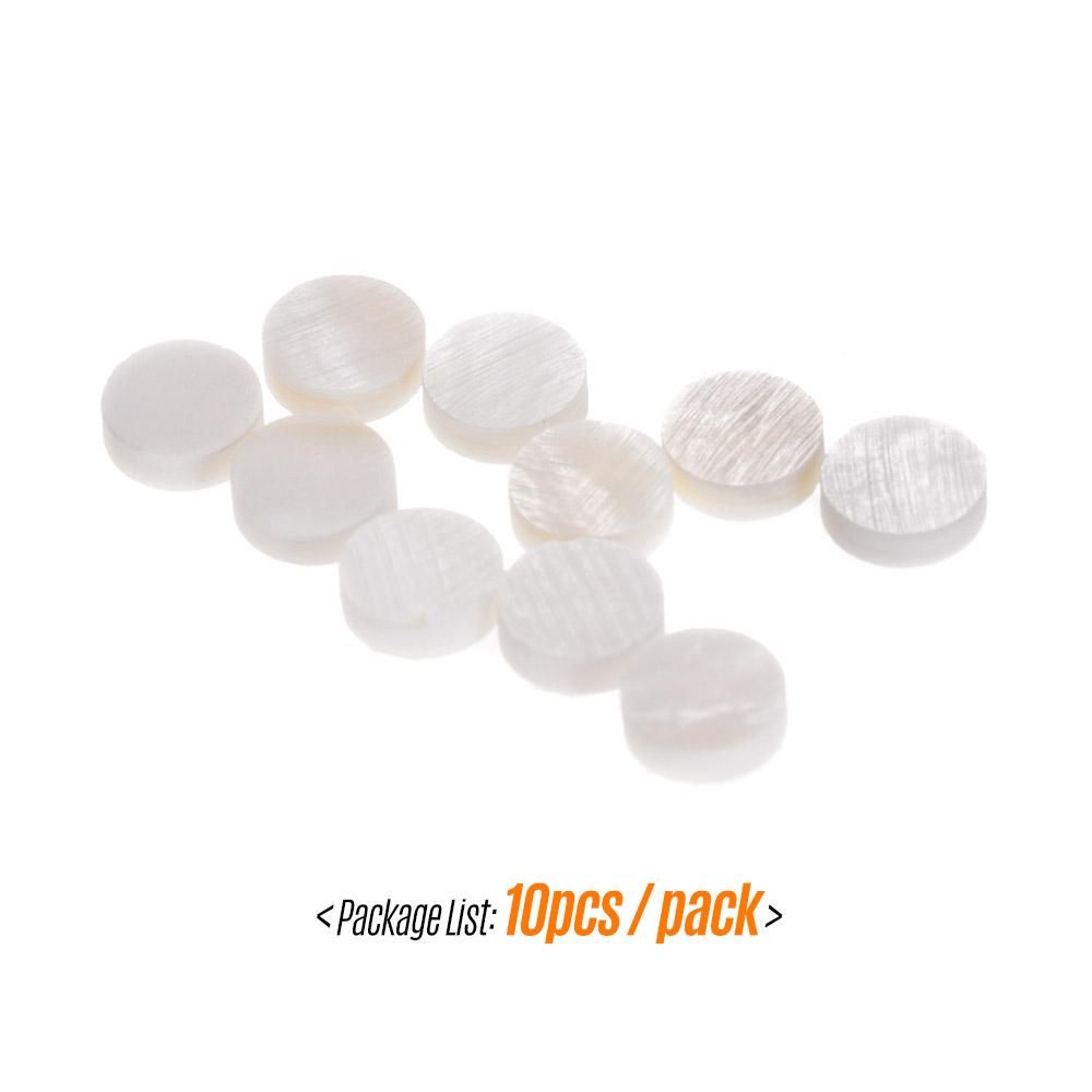 6mm Diameter Fretboard Fingerboard Position Marker Inlay Dots White Mother of Pearl Shell Pack of 10