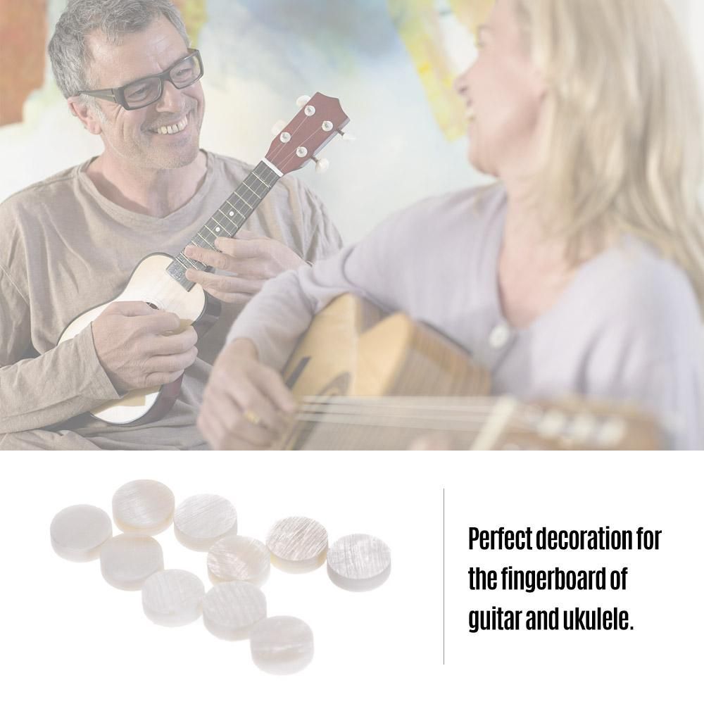 6mm Diameter Fretboard Fingerboard Position Marker Inlay Dots White Mother of Pearl Shell Pack of 10