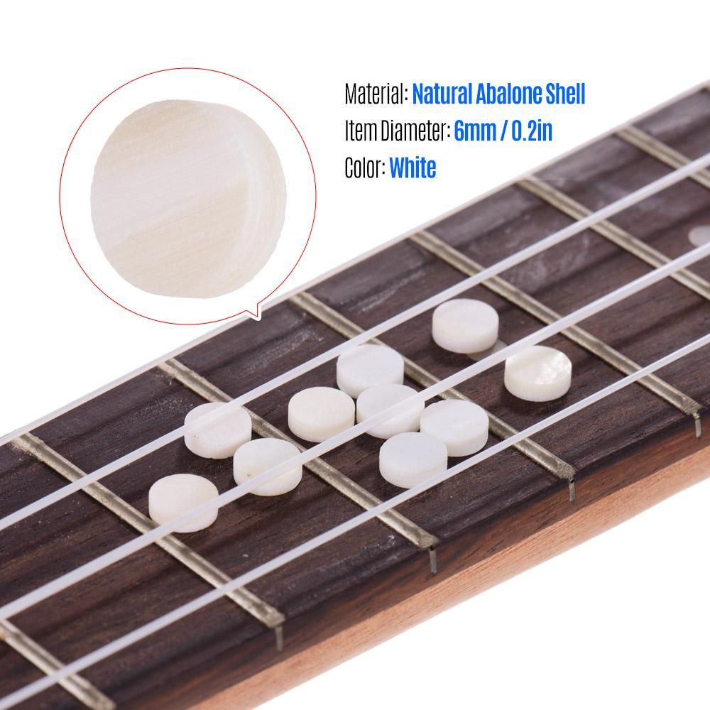 6mm Diameter Fretboard Fingerboard Position Marker Inlay Dots White Mother of Pearl Shell Pack of 10
