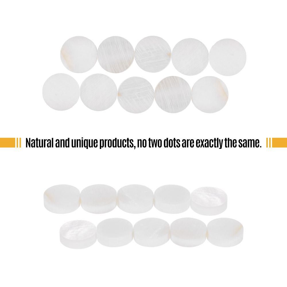 6mm Diameter Fretboard Fingerboard Position Marker Inlay Dots White Mother of Pearl Shell Pack of 10