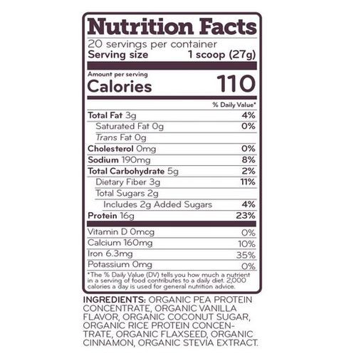 Plant Based Protein Daily Protein Powder USDA Organic BCAAs