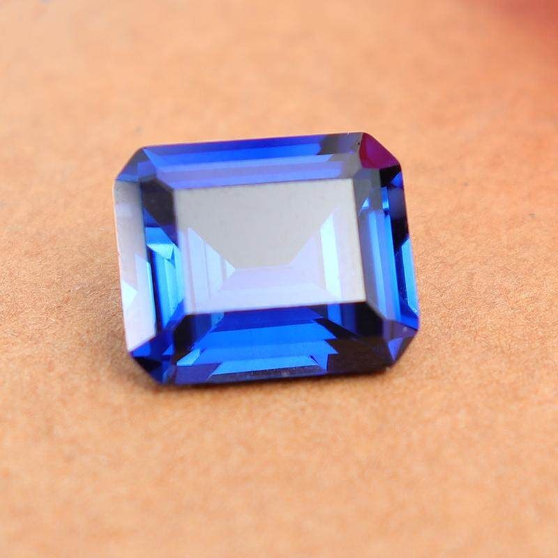 Rich Royal Blue Sapphire 8.32cts VS 10x12mm Emerald Cut Shape Loose Gemstone
