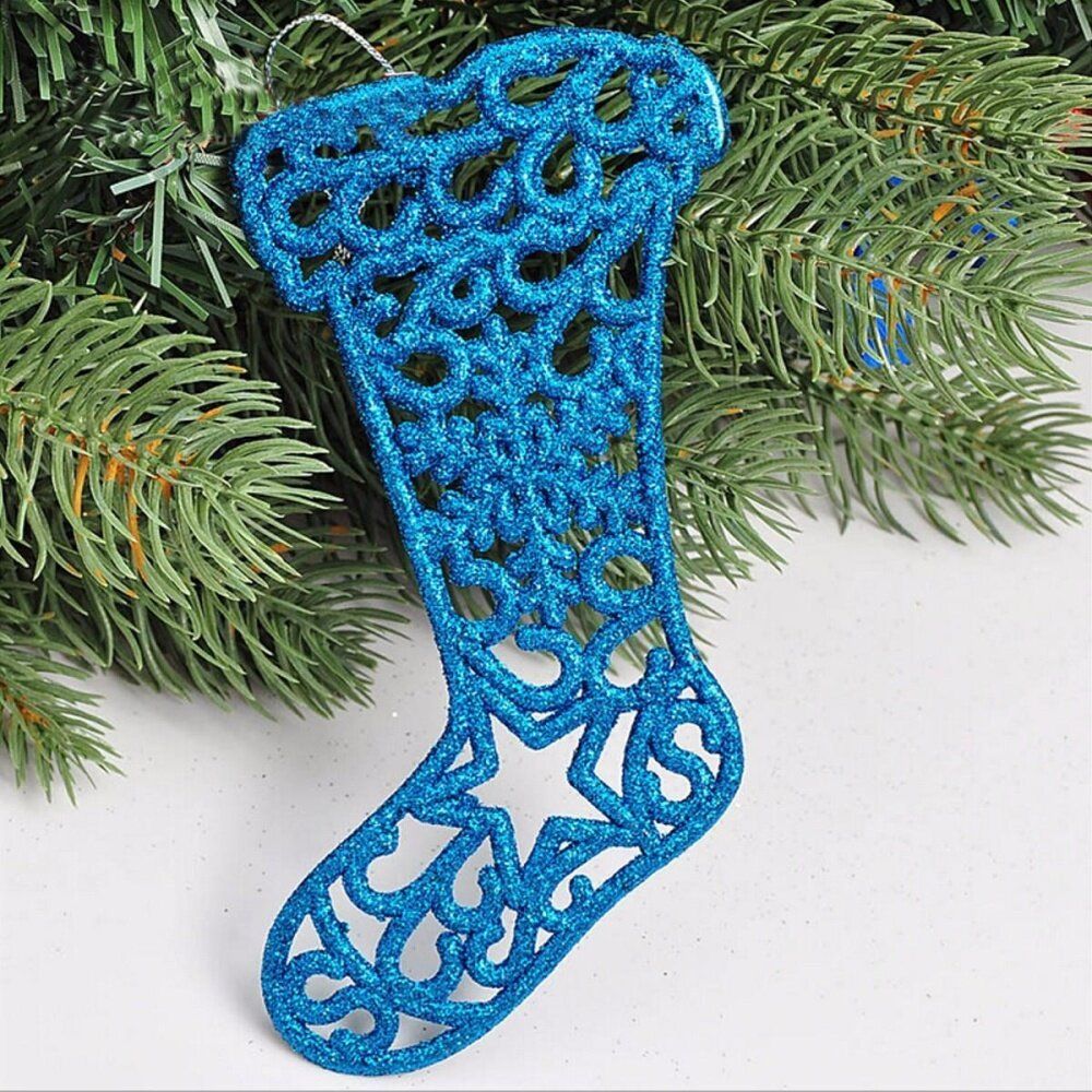 Boots Pendant Baubles Hanging Christmas Tree Xmas Decoration Ornaments Gift Blue Blue