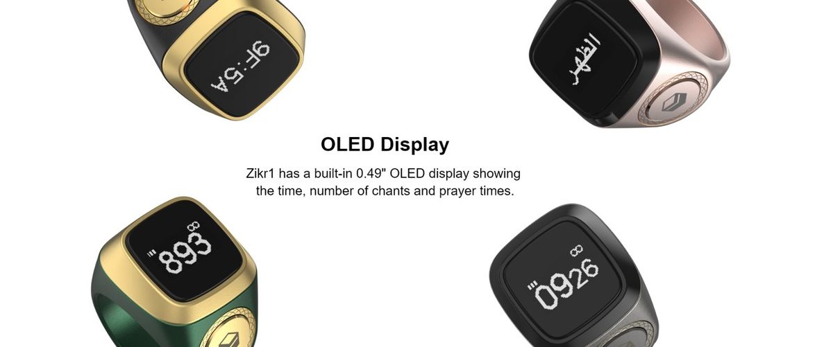 IQibla Zikr Ring  Tasbih Counter 15 Days Battery Life