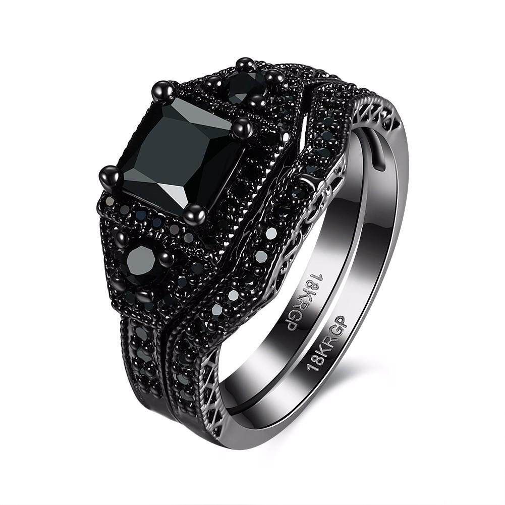 LKN18KRGPR870 Men's Retro Diamond Ring Black Size 8 Lkn18krgpr870-b-8 Black 8