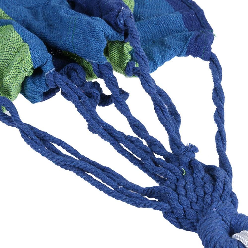 Lightweight Folding Outdoor Travel Hammock Blue Cyan Stripe Cotton High Elasticity Camping Swing