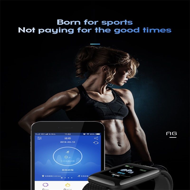 116plus 1.3 Inch Color Screen Smart Bracelet IP67 Waterproof, Support Call Reminder/ Heart Rate Monitoring /Blood Pressure Monitoring/ Sleep Monitoring/Excessive Sitting Reminder/Blood Oxygen Monitoring(Green)