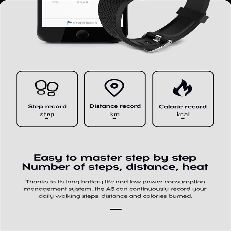 116plus 1.3 Inch Color Screen Smart Bracelet IP67 Waterproof, Support Call Reminder/ Heart Rate Monitoring /Blood Pressure Monitoring/ Sleep Monitoring/Excessive Sitting Reminder/Blood Oxygen Monitoring(Green)