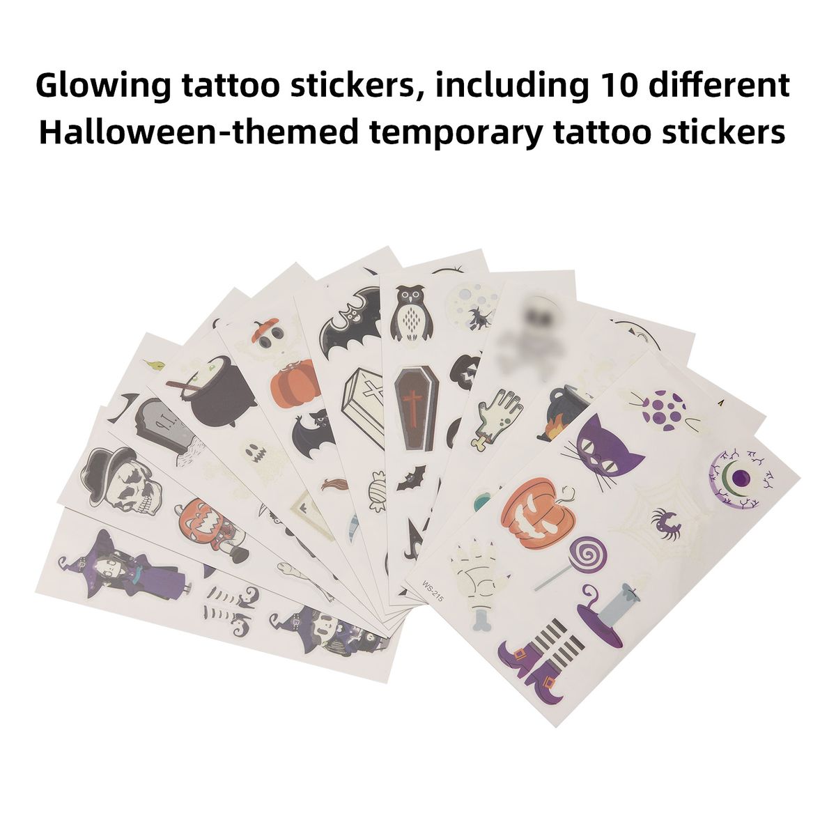 Halloween Tattoos Luminous Stickers For Children 10 Sheets