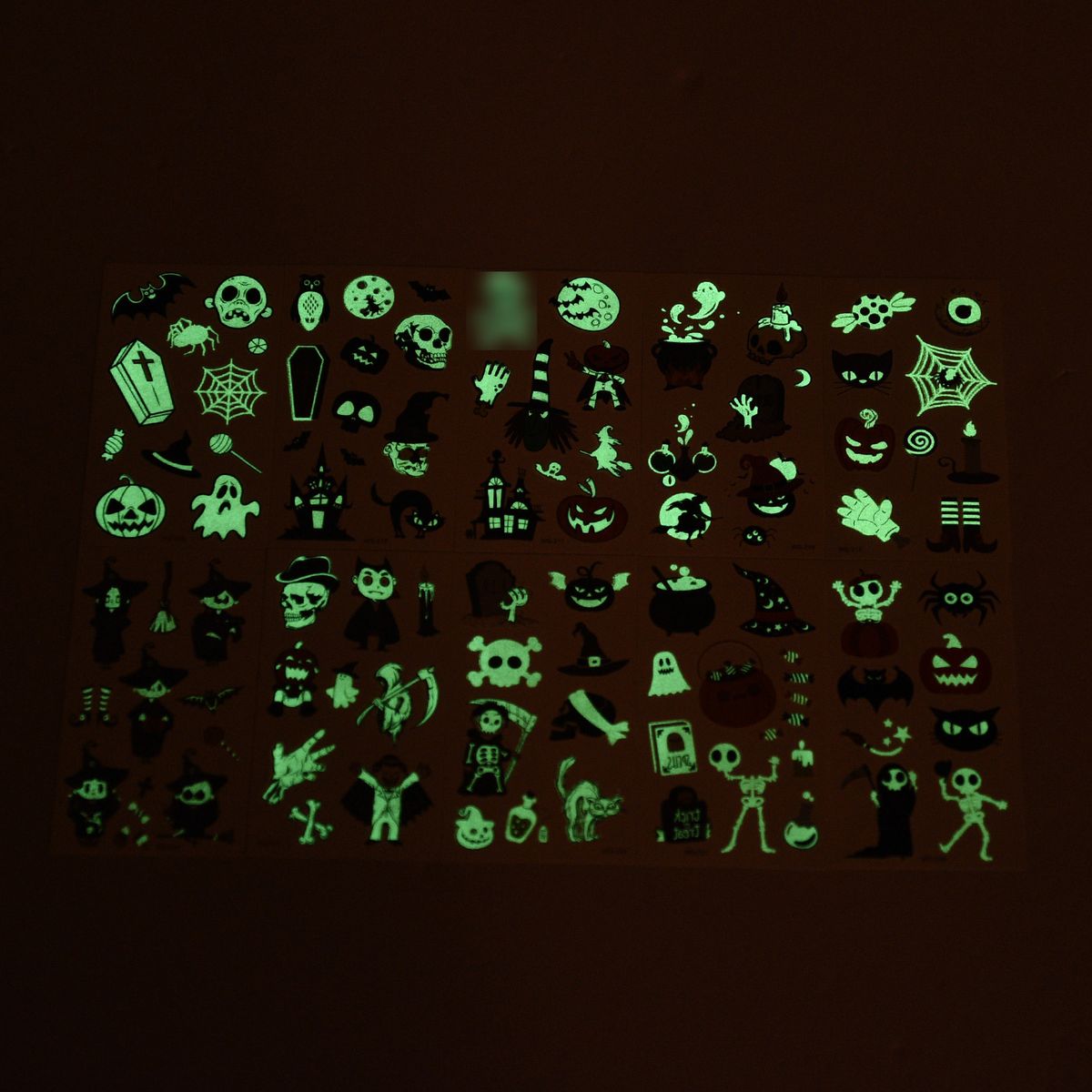 Halloween Tattoos Luminous Stickers For Children 10 Sheets