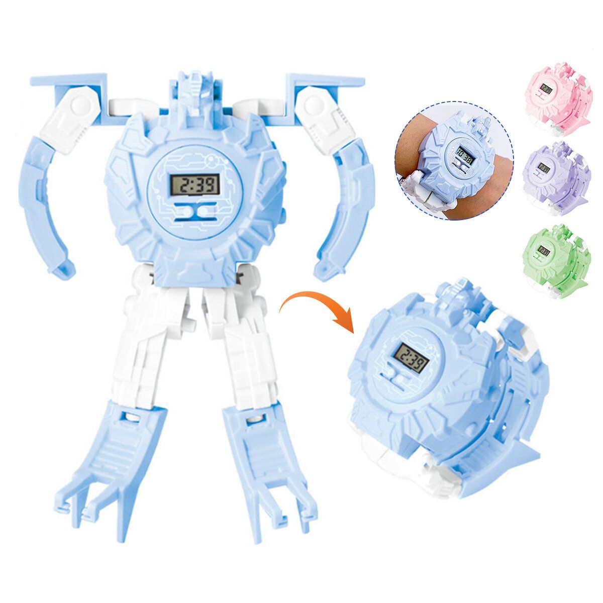 Creative Transmutable Robot Pattern Date Time Display