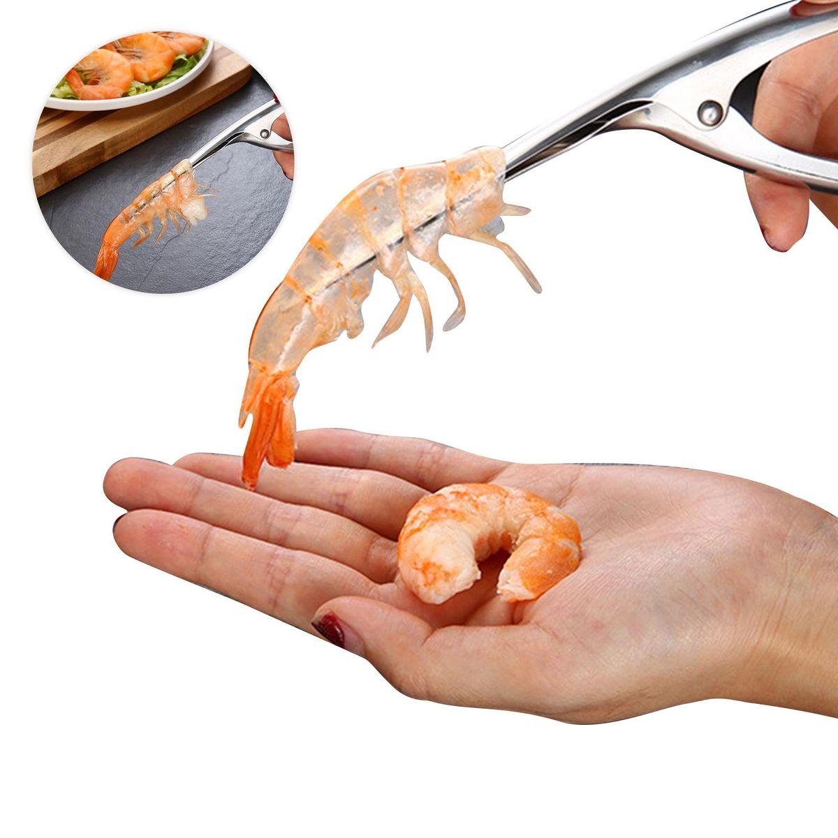 Shrimp Peeler Shrimp Cleaner Stainless Steel Prawn Peeler Prawn Outer Shell Devein Kitchen Tools