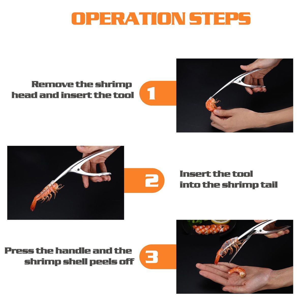 Shrimp Peeler Shrimp Cleaner Stainless Steel Prawn Peeler Prawn Outer Shell Devein Kitchen Tools