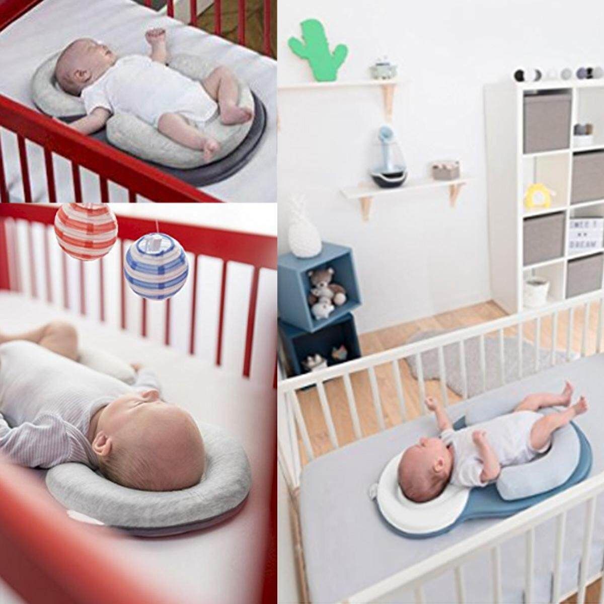 Infant Baby Newborn Pillow Cushion Prevent Flat Head Sleep Nest Anti Roll Suppor Blue (blue)