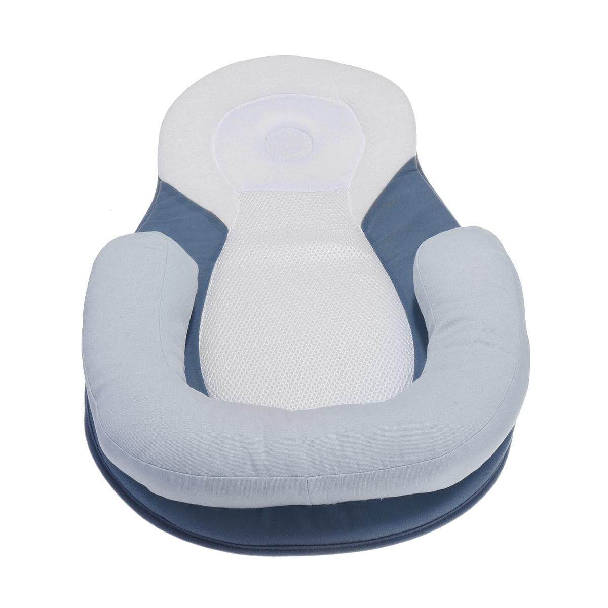 Infant Baby Newborn Pillow Cushion Prevent Flat Head Sleep Nest Anti Roll Suppor Blue (blue)