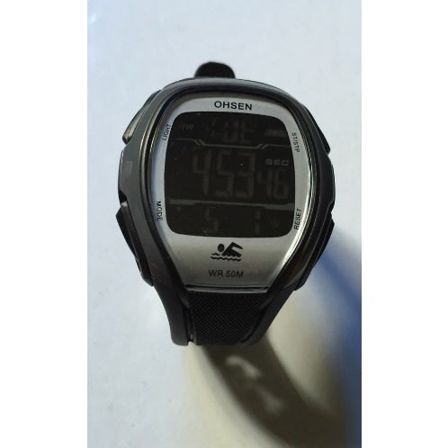 Rubber Strap Unisex Sport LED Watch - Black