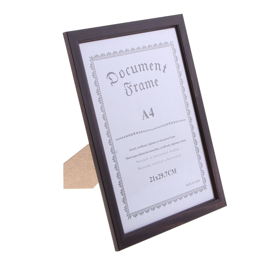 A4 Size Wooden Diploma Certificate Photo Artwork Picture Frame Coffee