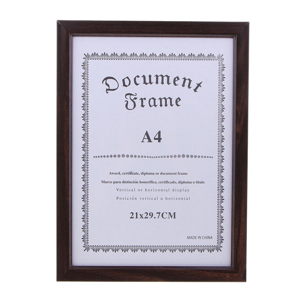 A4 Size Wooden Diploma Certificate Photo Artwork Picture Frame Coffee