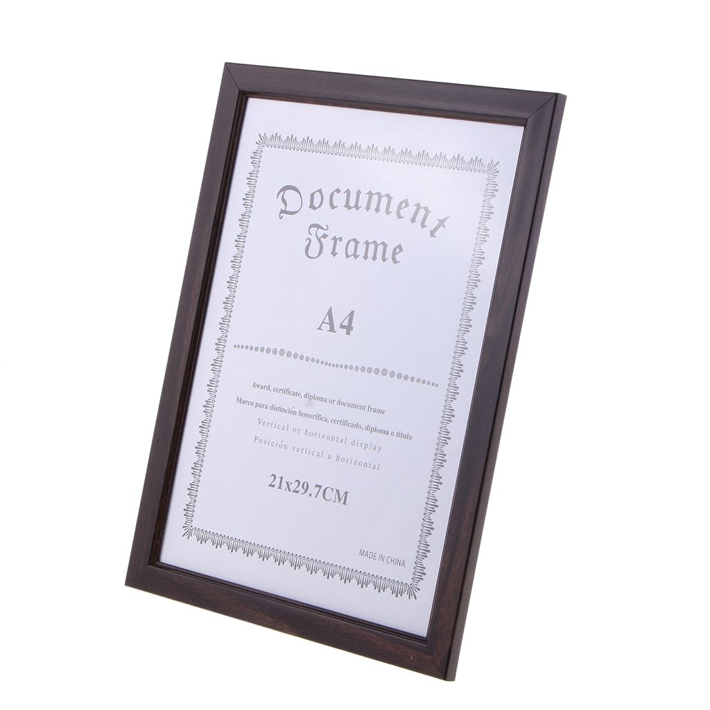 A4 Size Wooden Diploma Certificate Photo Artwork Picture Frame Coffee