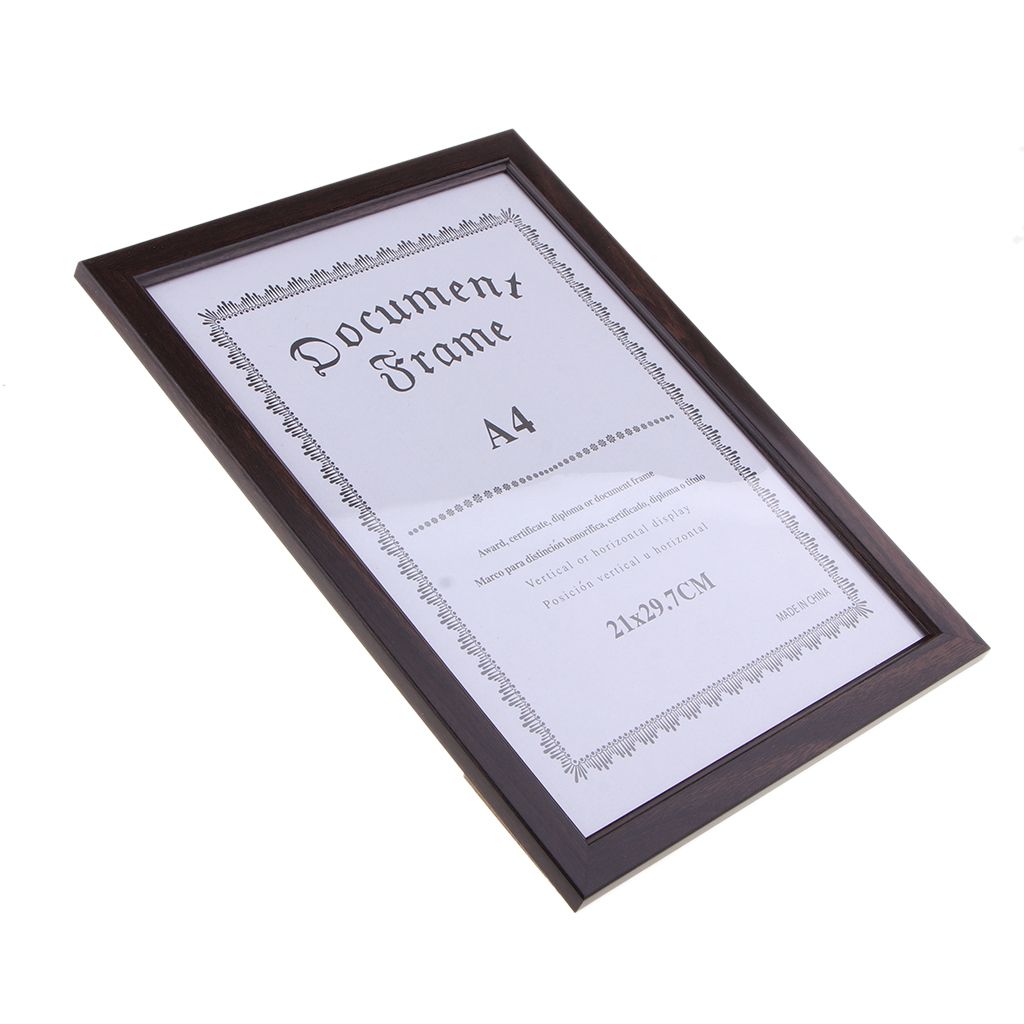 A4 Size Wooden Diploma Certificate Photo Artwork Picture Frame Coffee