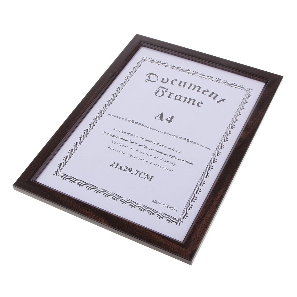 A4 Size Wooden Diploma Certificate Photo Artwork Picture Frame Coffee