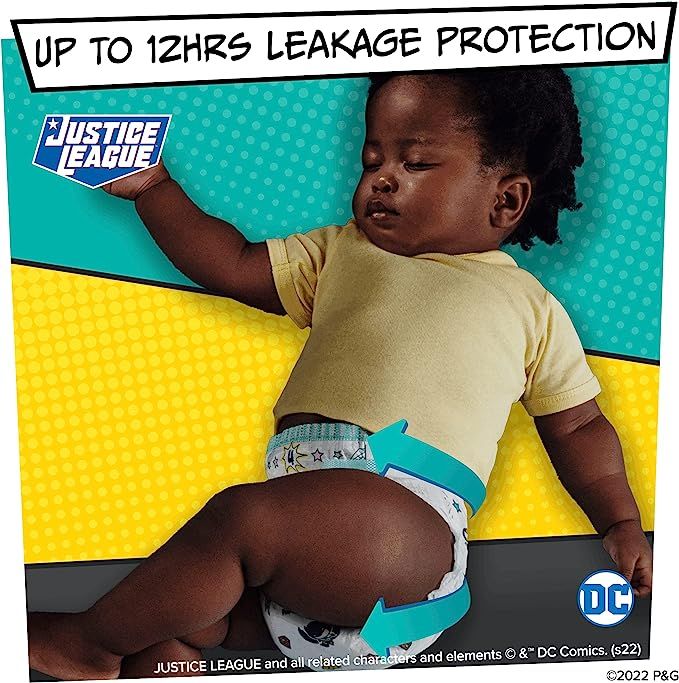 Baby-Dry DC Super Heroes Diaper Size 6,164 Count, 13-18 Kg