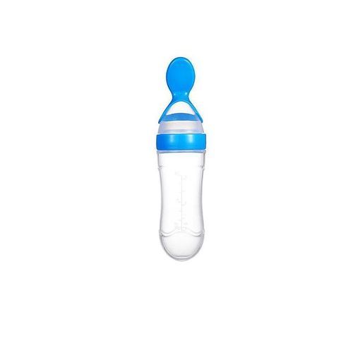 Silicone Baby Squeezing Spoon Feeding Bottle Training Feeder