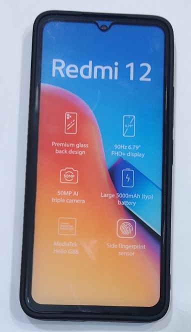Silicon Back Case For REDMi 12- Black