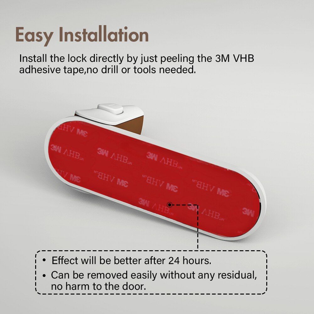EUDEMON Door Lever Lock, Baby Proofing Door Handle Lock,Childproofing Door Knob Lock Easy To Install And Use 3M VHB Adhesive