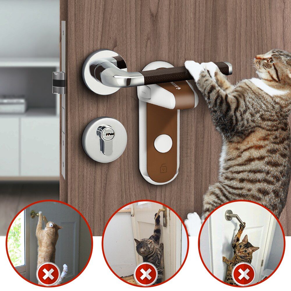 EUDEMON Door Lever Lock, Baby Proofing Door Handle Lock,Childproofing Door Knob Lock Easy To Install And Use 3M VHB Adhesive