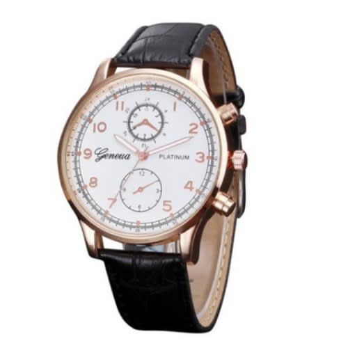 Unisex Waterproof Leather Strap Watch