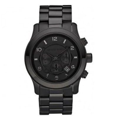 Men's All Black Steel Chronograph Watch - Mk8157
