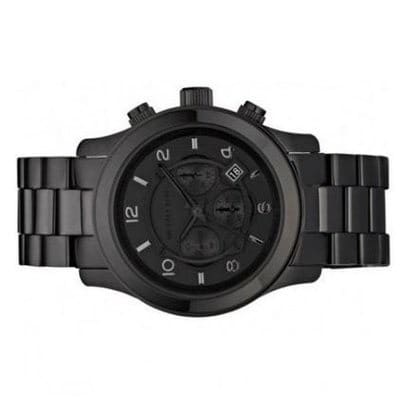 Men's All Black Steel Chronograph Watch - Mk8157