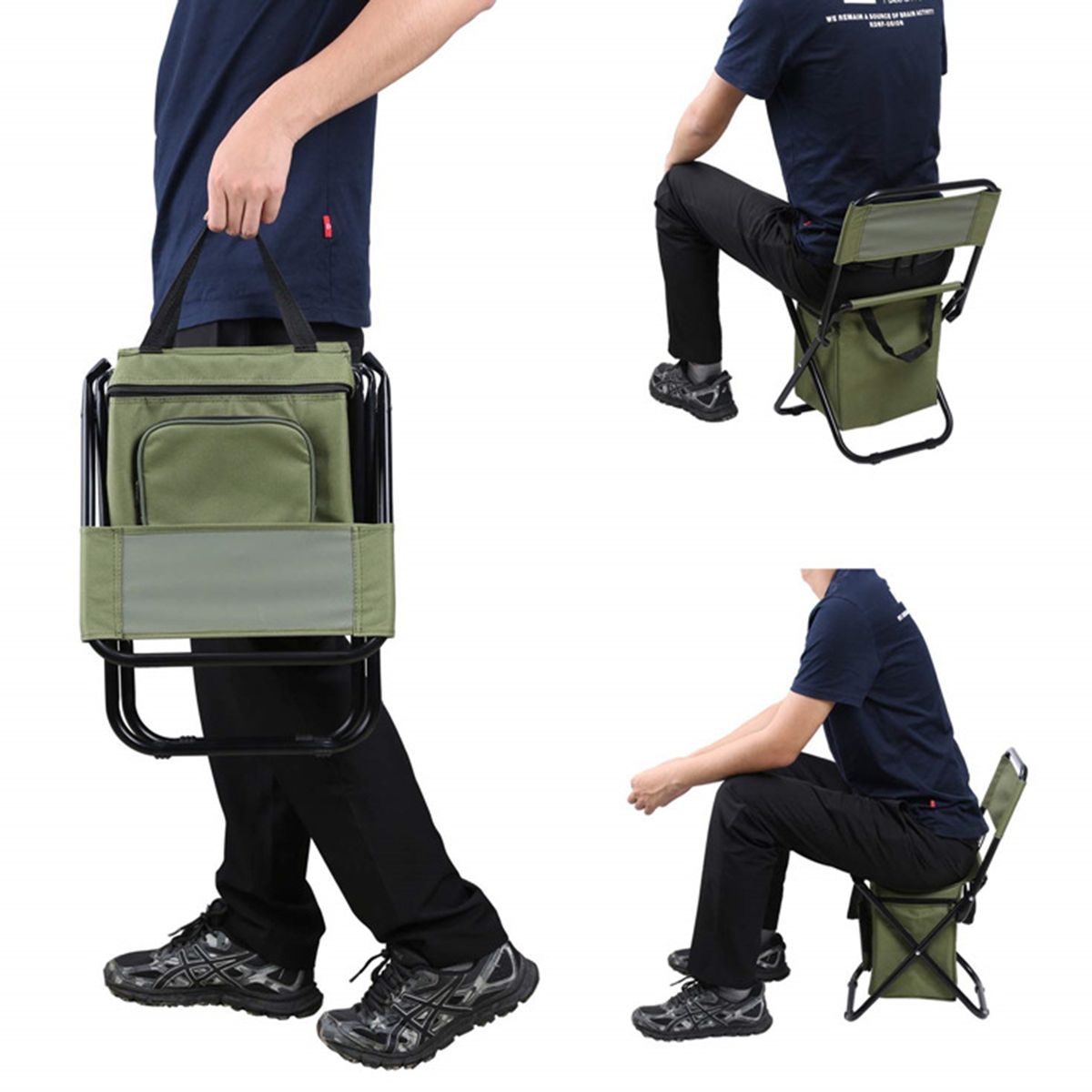 Folding Chair Large Capacity Camping Chair Green