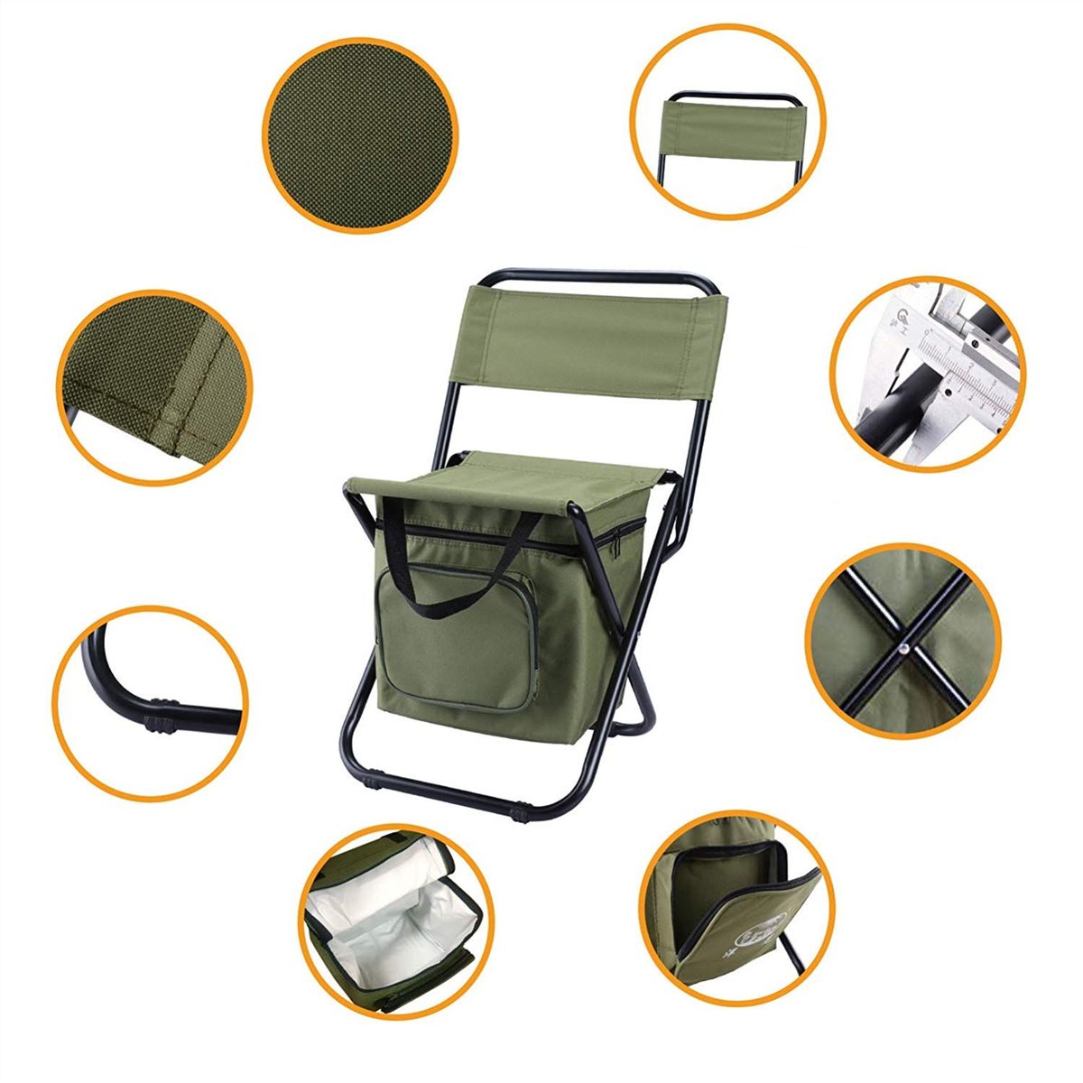 Folding Chair Large Capacity Camping Chair Green