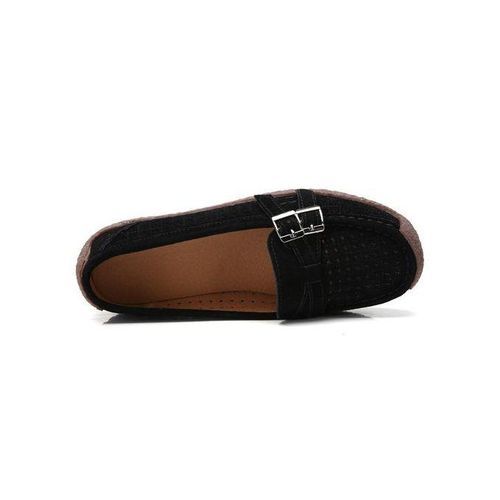 EUR Size 35-41 High Quality Flats Women Suede Leather Flats Shoes Handmade Comfort Loafers Black