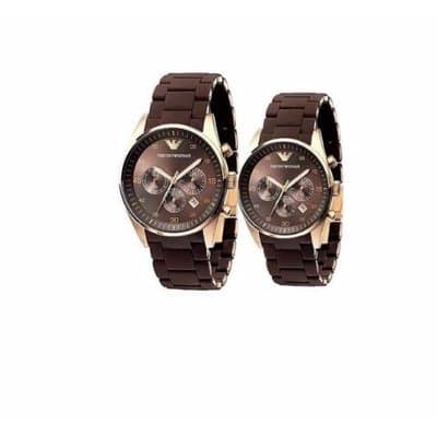 Couple Brown Rose Sportivo Chronograph Watch