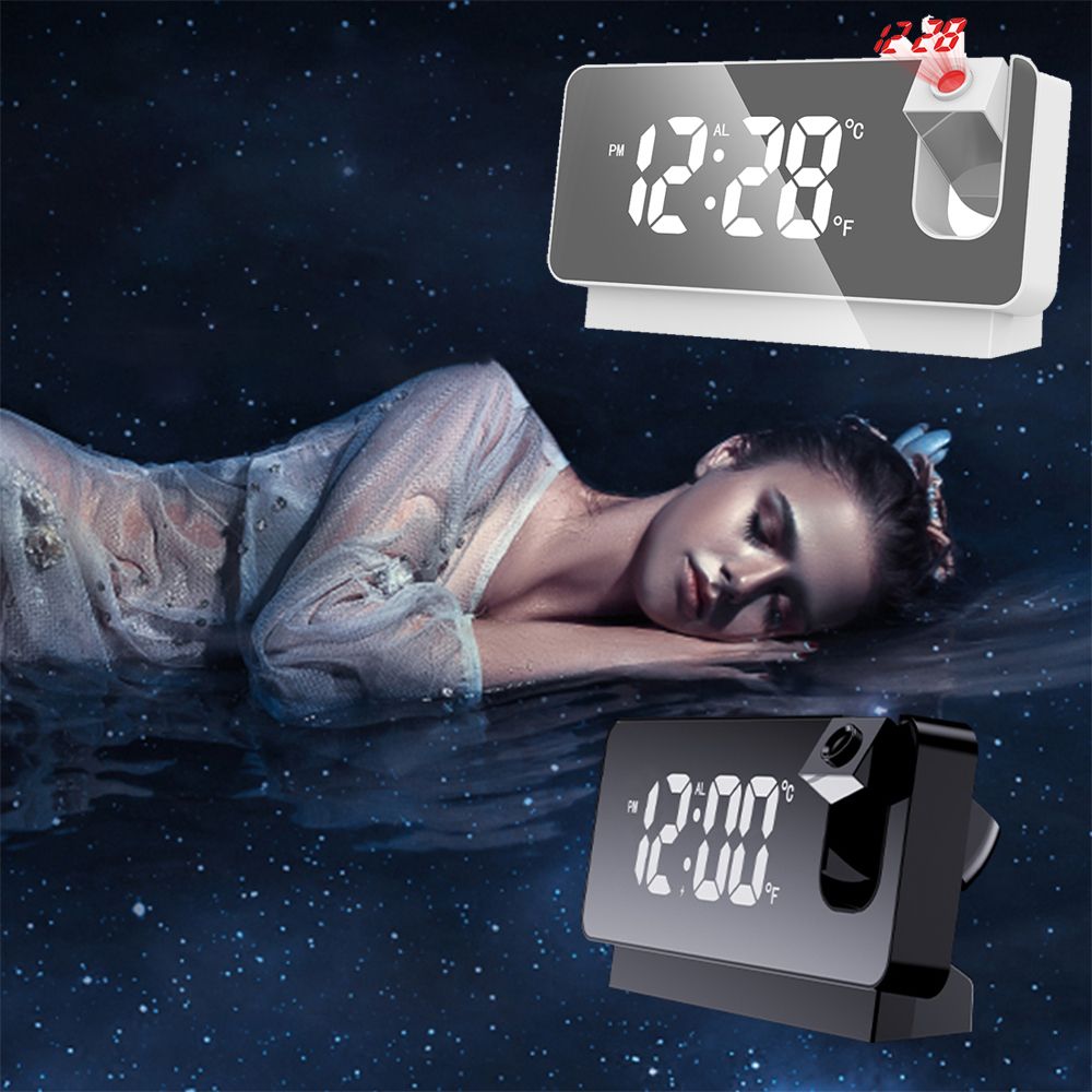 Clock LED Digital 180° Time Projector Temperature Display