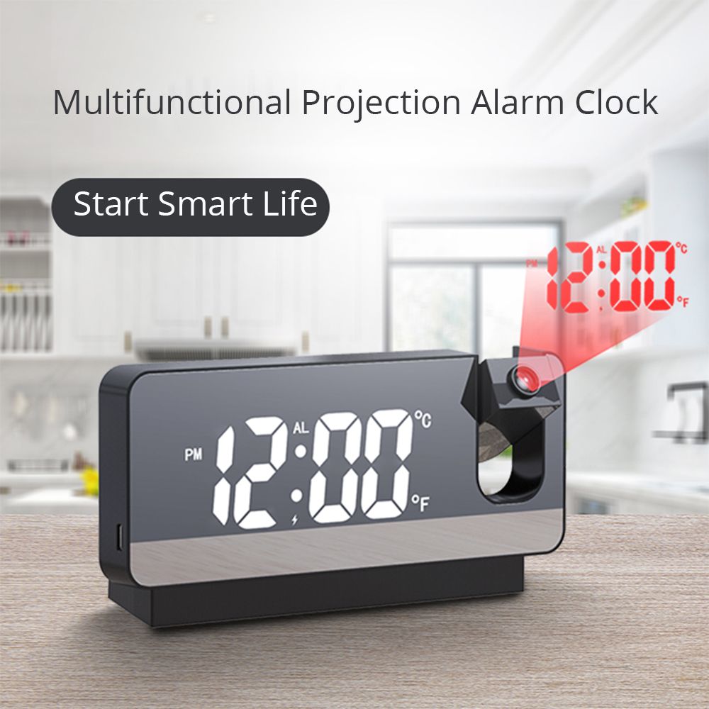 Clock LED Digital 180° Time Projector Temperature Display