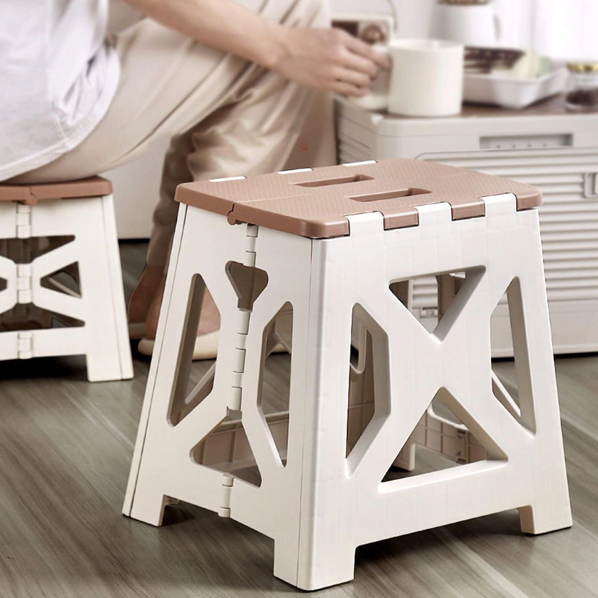 Picnic Stool Folding Style Outdoor Fishing Stool Khaki
