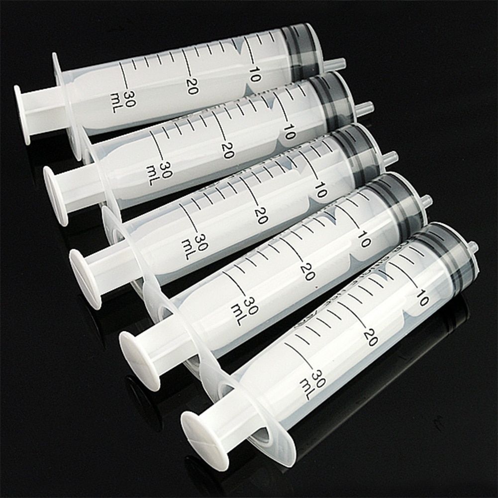 5 Pcs 1ml,2.5ml,3ml,5ml,10ml,20ml,30ml,50ml Measuring Syringe Plastic Syring Syringe Reusable Hydroponics Nutrient Measuring