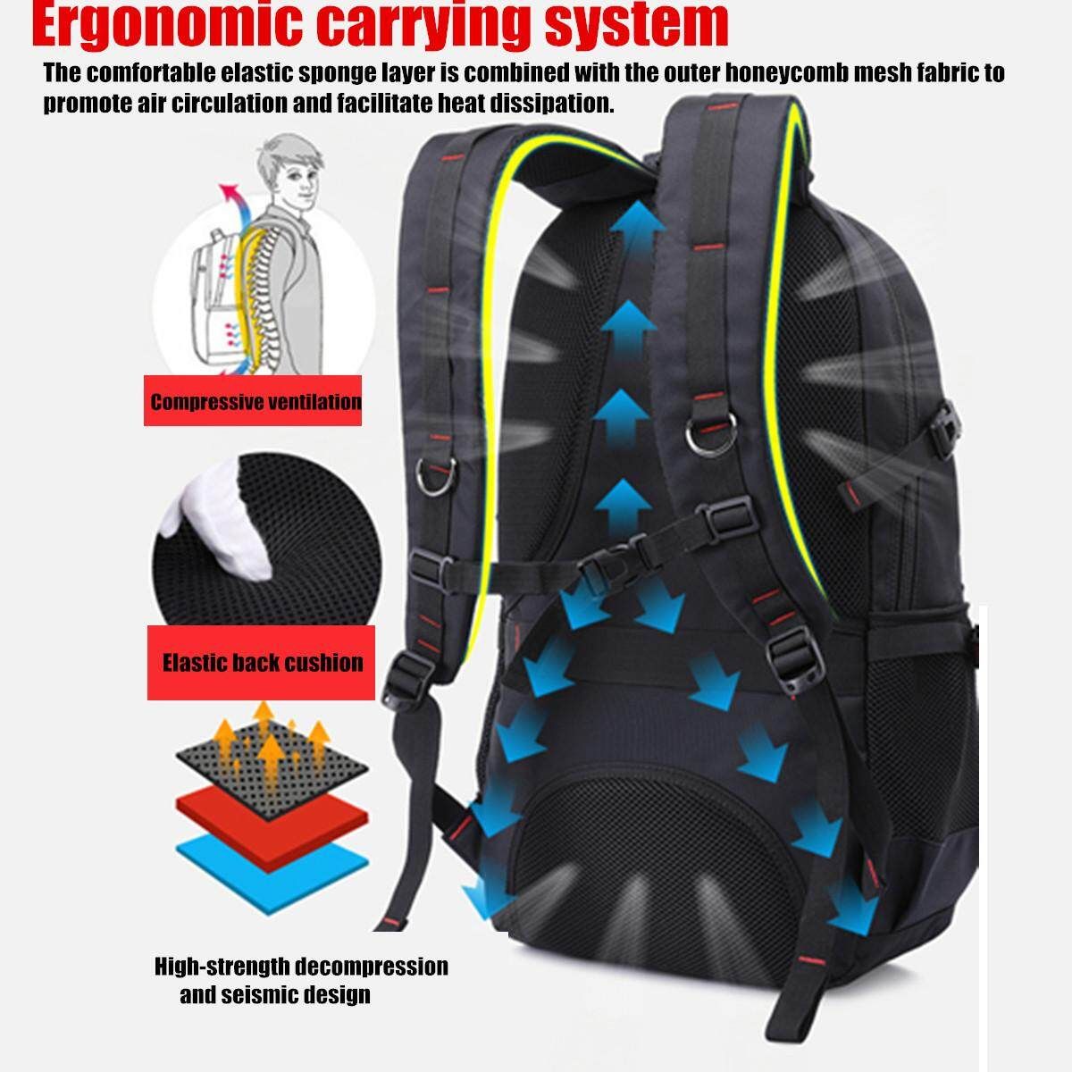Men Outdoor Hiking Backpack Sports Travel USB Port Camping Daypack Waterproof